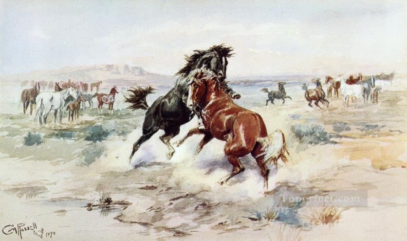 ザ・チャレンジ 2 1898 チャールズ・マリオン・ラッセルの馬油絵
